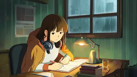Girl Studying Rainy Window lofi wallpaper girl studying rainy window 0156120854