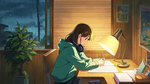 Girl Studying Rainy Window lofi wallpaper girl studying rainy window 0199469964