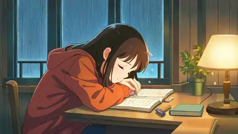 Girl Studying Rainy Window lofi wallpaper girl studying rainy window 0242452445