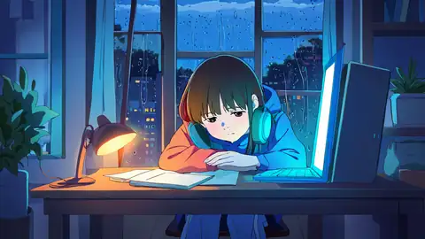Girl Studying Rainy Window lofi wallpaper girl studying rainy window 0655796196