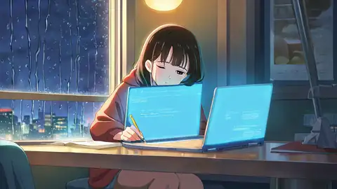 Girl Studying Rainy Window lofi wallpaper girl studying rainy window 0780085758