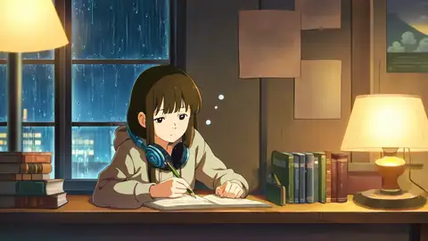 Girl Studying Rainy Window lofi wallpaper girl studying rainy window 0825133011