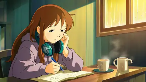 Girl Studying Rainy Window lofi wallpaper girl studying rainy window 1250491110