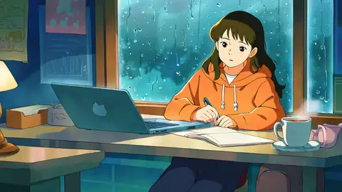 Girl Studying Rainy Window lofi wallpaper girl studying rainy window 1258024630