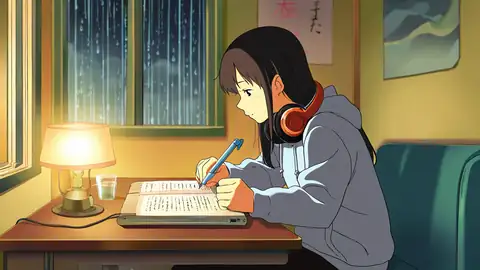 Girl Studying Rainy Window lofi wallpaper girl studying rainy window 1328047146
