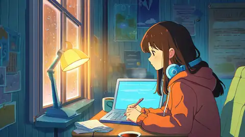 Girl Studying Rainy Window lofi wallpaper girl studying rainy window 1515537182