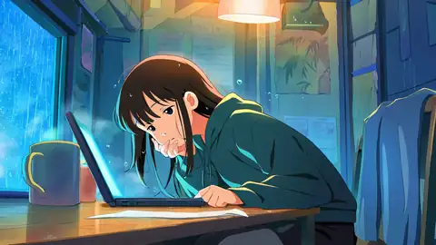 Girl Studying Rainy Window lofi wallpaper girl studying rainy window 1616864788