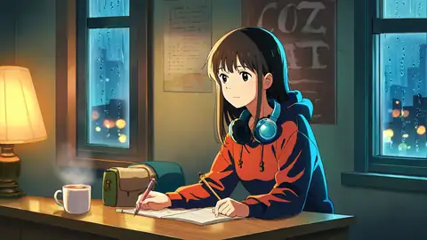 Girl Studying Rainy Window lofi wallpaper girl studying rainy window 1731012857