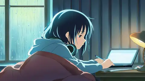 Girl Studying Rainy Window lofi wallpaper girl studying rainy window 1731127773