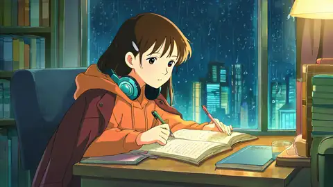 Girl Studying Rainy Window lofi wallpaper girl studying rainy window 1814954068