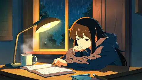 Girl Studying Rainy Window lofi wallpaper girl studying rainy window 1863239586