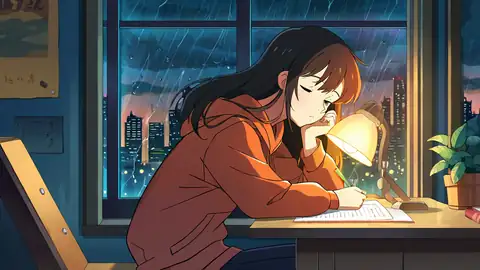 Girl Studying Rainy Window lofi wallpaper girl studying rainy window 2016543227
