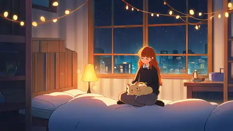 Girl With Cat Lamplight lofi wallpaper girl with cat lamplight 0969065121