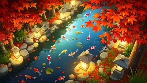 Japanese Garden Koi Pond lofi wallpaper japanese garden koi pond 0324417215
