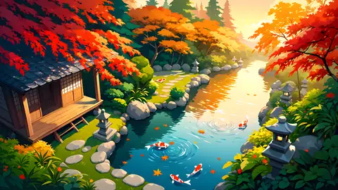 Japanese Garden Koi Pond lofi wallpaper japanese garden koi pond 0373148905