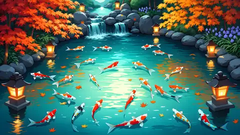 Japanese Garden Koi Pond lofi wallpaper japanese garden koi pond 0802586744