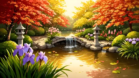 Japanese Garden Koi Pond lofi wallpaper japanese garden koi pond 0940644471