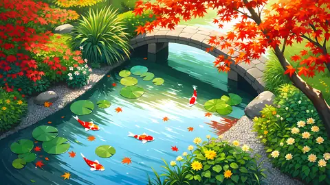 Japanese Garden Koi Pond lofi wallpaper japanese garden koi pond 1647097841