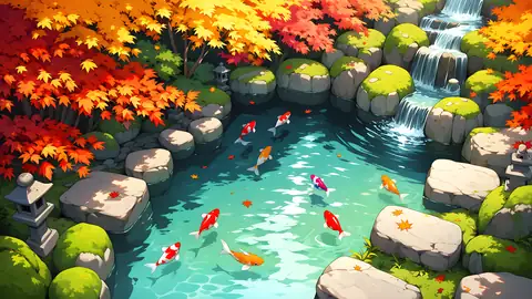 Japanese Garden Koi Pond lofi wallpaper japanese garden koi pond 1713163066