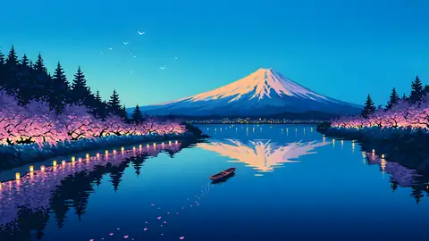 Mount Fuji Lake lofi wallpaper mount fuji lake 0157467377