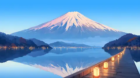 Mount Fuji Lake lofi wallpaper mount fuji lake 1129849388