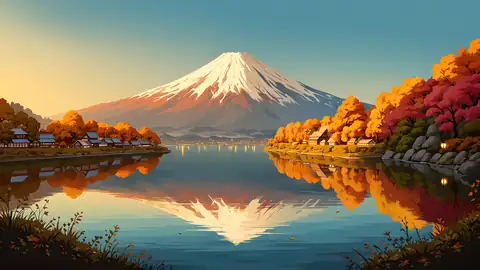 Mount Fuji Lake lofi wallpaper mount fuji lake 1190946322