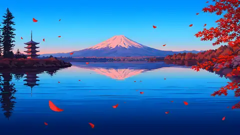 Mount Fuji Lake lofi wallpaper mount fuji lake 1252727660