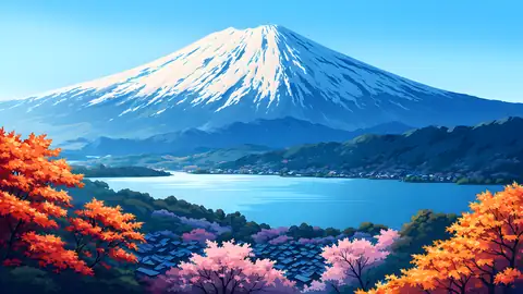 Mount Fuji Lake lofi wallpaper mount fuji lake 1443032382