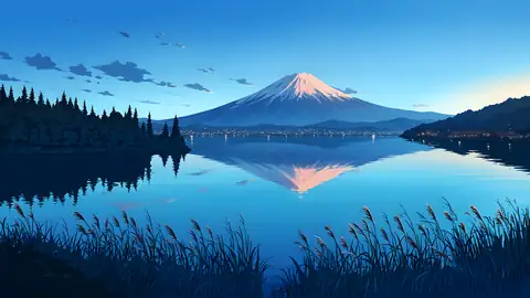Mount Fuji Lake lofi wallpaper mount fuji lake 1695469178
