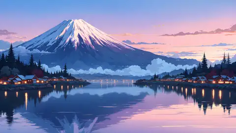 Mount Fuji Lake lofi wallpaper mount fuji lake 1846790826