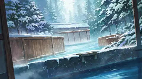 Onsen Winter lofi wallpaper onsen winter 0131138178