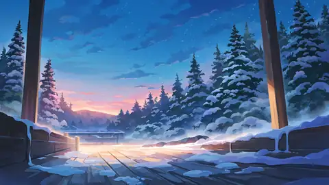 Onsen Winter lofi wallpaper onsen winter 0200815066