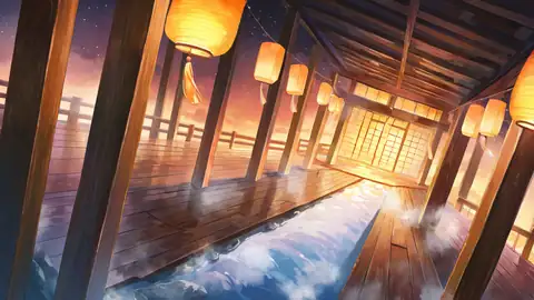 Onsen Winter lofi wallpaper onsen winter 0203198474