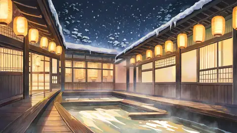 Onsen Winter lofi wallpaper onsen winter 0240152329