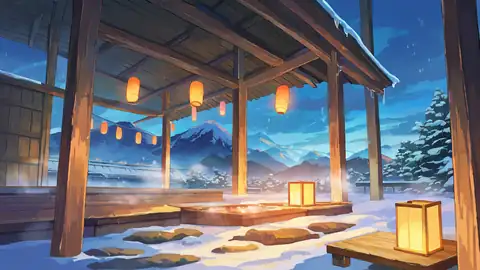 Onsen Winter lofi wallpaper onsen winter 0356836014