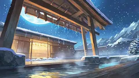 Onsen Winter lofi wallpaper onsen winter 0358128325