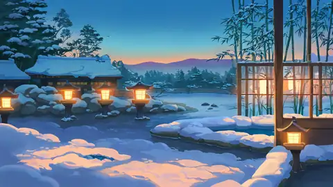 Onsen Winter lofi wallpaper onsen winter 0725647648