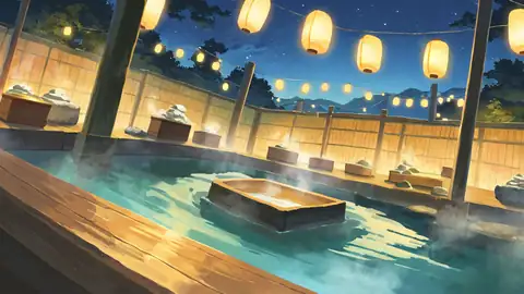 Onsen Winter lofi wallpaper onsen winter 0826435976