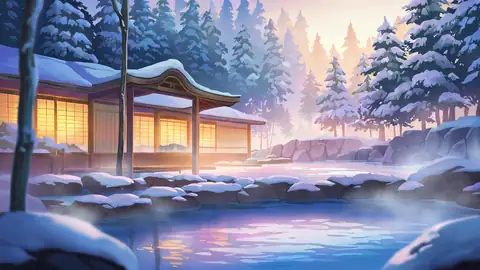 Onsen Winter lofi wallpaper onsen winter 0898390950
