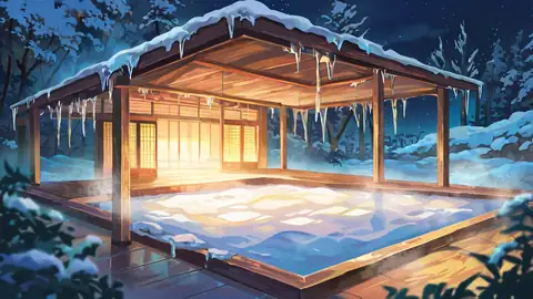 Onsen Winter lofi wallpaper onsen winter 0908833497