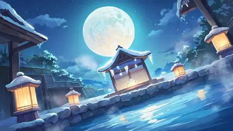Onsen Winter lofi wallpaper onsen winter 0981706188