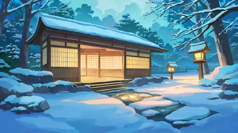 Onsen Winter lofi wallpaper onsen winter 1061420630