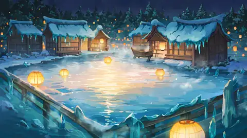 Onsen Winter lofi wallpaper onsen winter 1095878805
