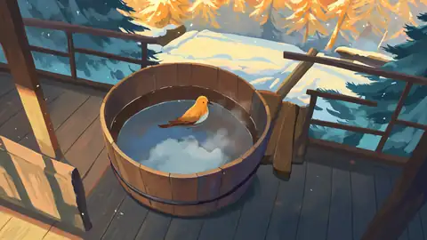 Onsen Winter lofi wallpaper onsen winter 1275116667