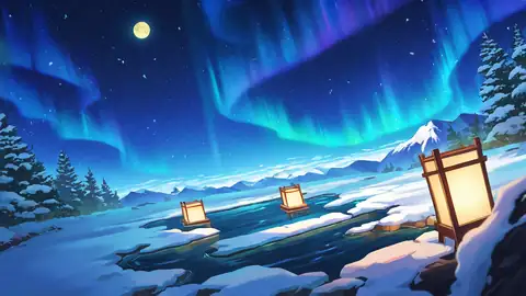 Onsen Winter lofi wallpaper onsen winter 1367643910