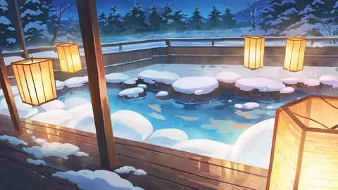 Onsen Winter lofi wallpaper onsen winter 1529095181