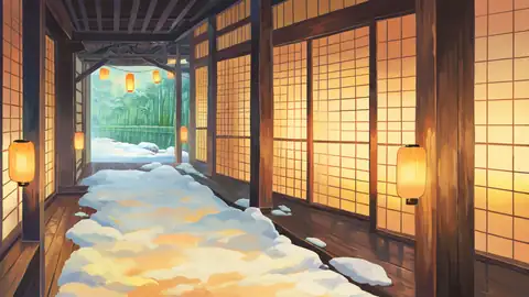 Onsen Winter lofi wallpaper onsen winter 1693567352