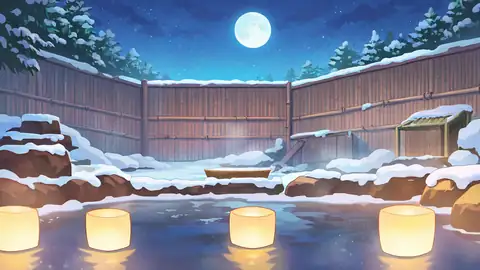 Onsen Winter lofi wallpaper onsen winter 1714781853