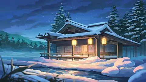 Onsen Winter lofi wallpaper onsen winter 1725156945