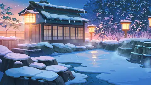 Onsen Winter lofi wallpaper onsen winter 1959448566
